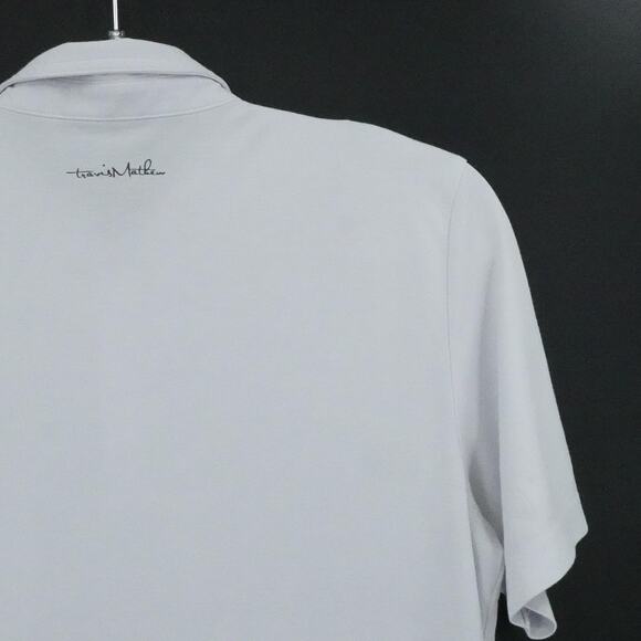 Travis Mathew Shirt Men Large White Polo Splatter Pocket Golf Performance Preppy - Picture 10 of 16
